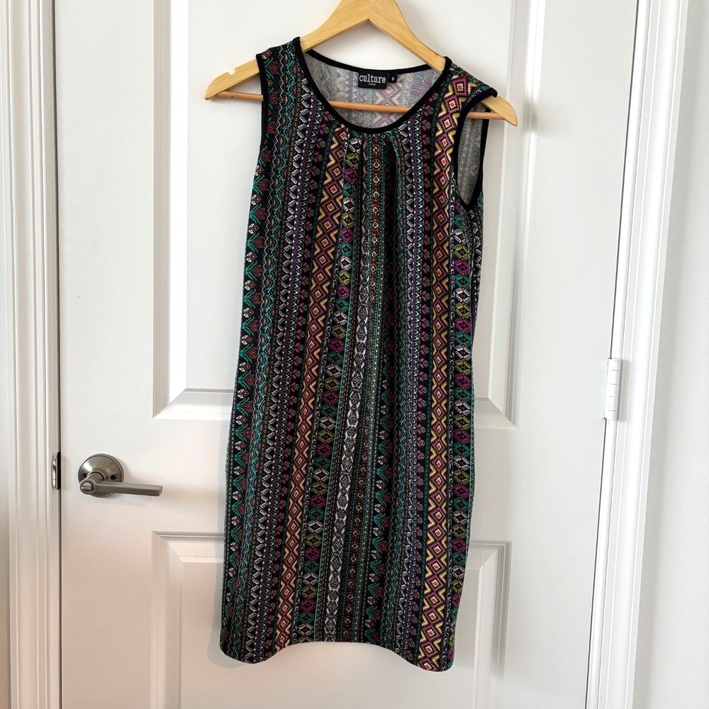 Vintage Culture Shop Sleeveless A-line Size S Dress Retro Boho Tribal